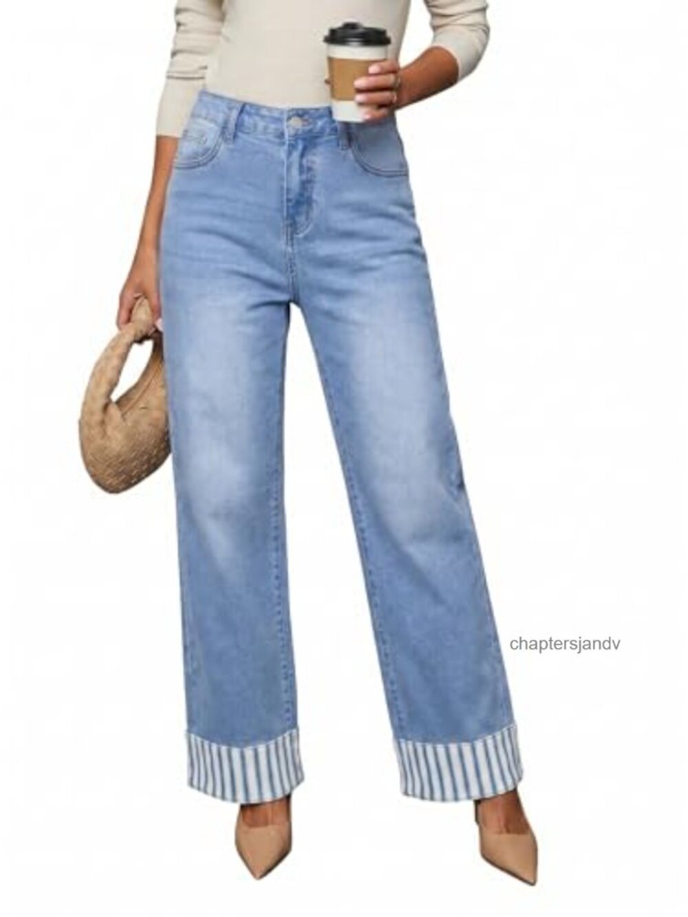 High Waisted Wide Leg Stretch Denim Jeans